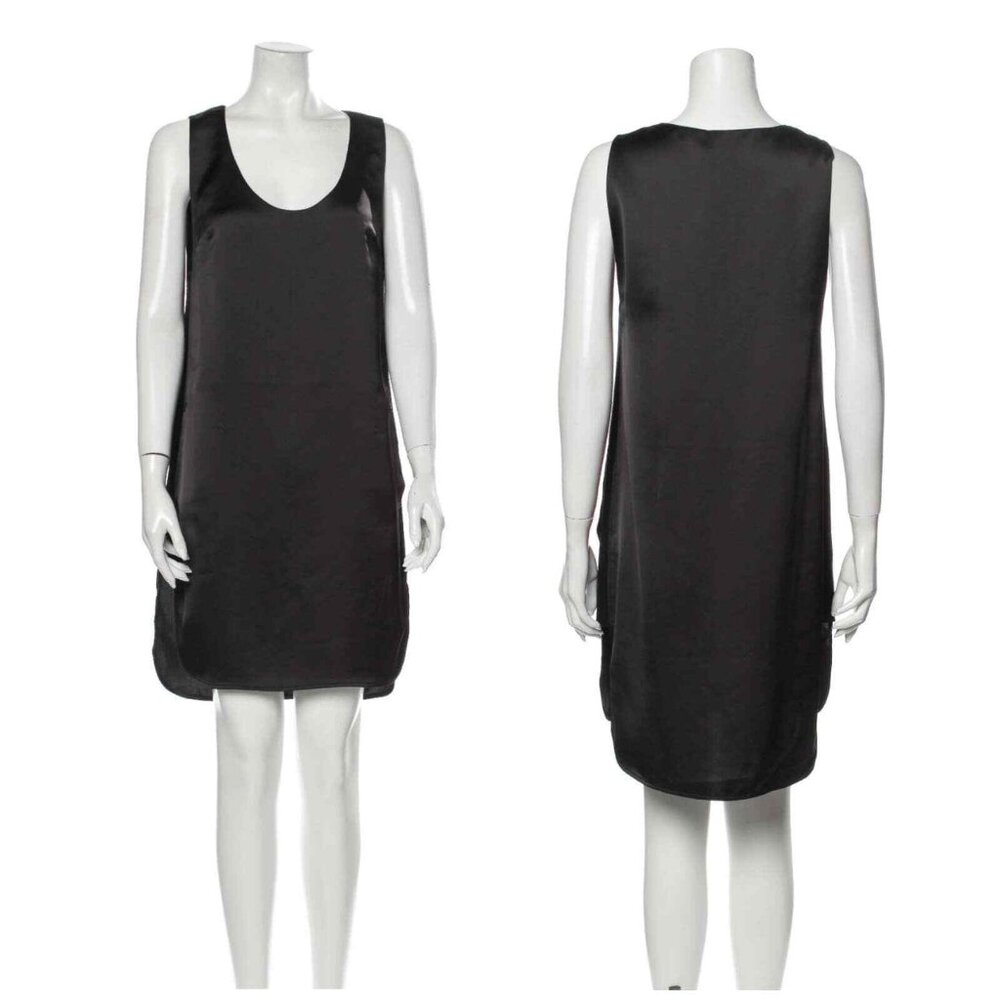 T Alexander Wang Sleeveless Satin Shift Dress Size 8 Black New Solid Party